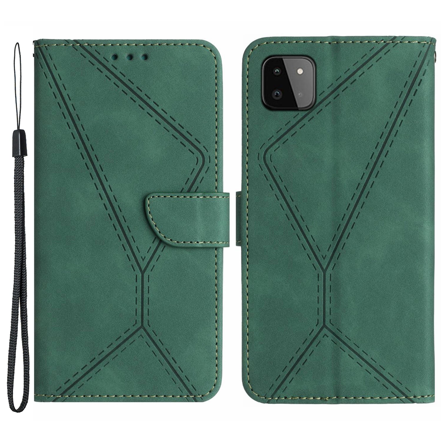 HT05 Skin-touch Phone Case for Samsung Galaxy A22 5G (EU Version) Imprinted Line Wallet Stand Leather Cover HT05 Skin-touch Phone Case for Samsung Galaxy A22 5G (EU Version) Imprinted Line Wallet Stand Leather Cover